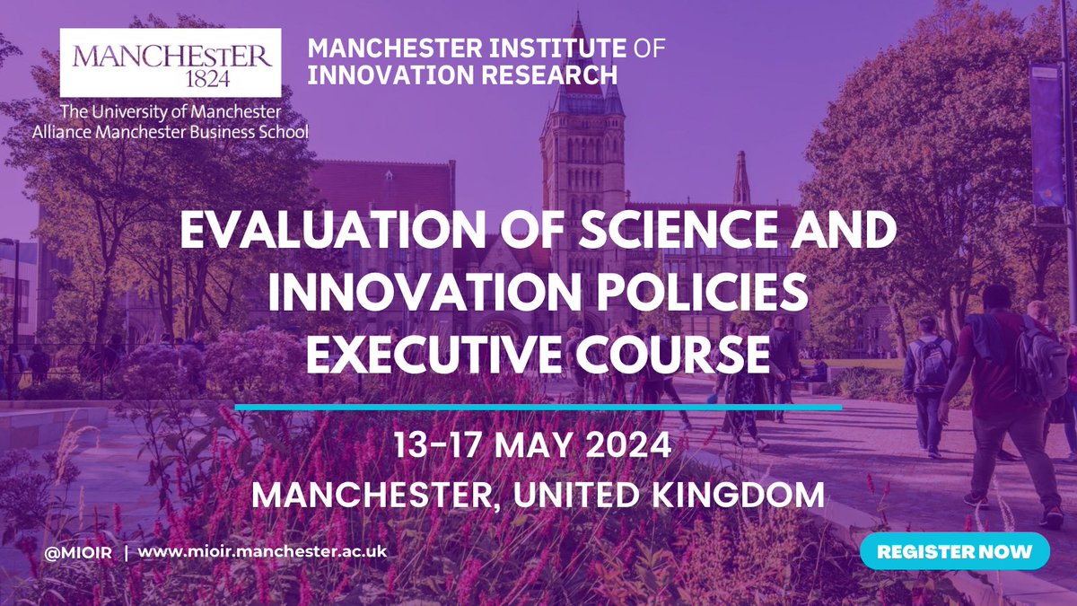 🚨Interested in learning the key aspects of #STIPolicy evaluation and the most effective use of #EvaluationTools? Join us on 13-17 May 2024 for our executive course at @AllianceMBS. Register before 29th Feb 2024 for a discounted fee 👉 bit.ly/3tRE6am