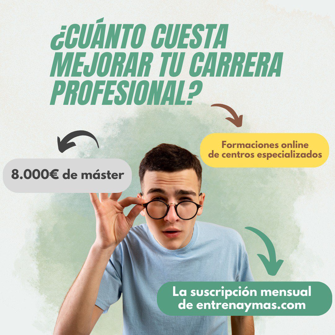 ENTRENAYMAS1's tweet photo. 8.000€ de máster, infinitas formaciones online para especializarse que también o 4.90€/ mes 💰 si te suscribes a https://t.co/KGrzGu1qVA 👀

¡Tú decides qué te sale más rentable!

#Entrenaymas #PlataformaParaProfesionales https://t.co/Nu7Ge5Et6C