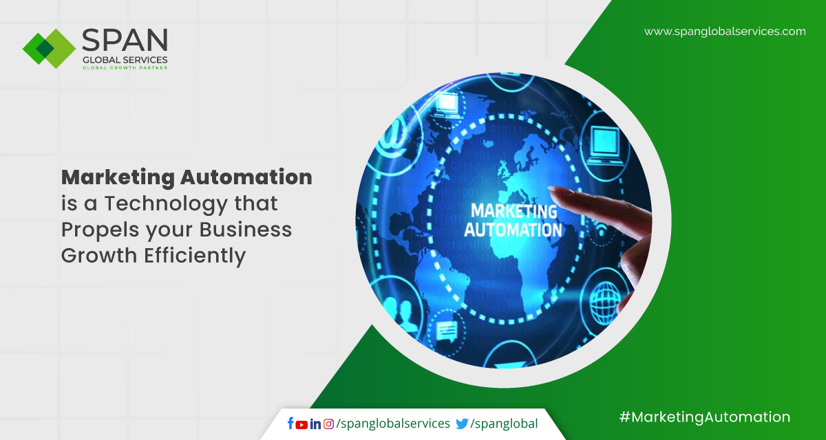 #MarketingAutomation is a platform that integrates and automates #marketing initiatives. It helps automate tasks and improve personalization, efficiency, KPIs, leads, and ROI. Know more at: bit.ly/3oNF28V #EmailMarketing #LeadGeneration #ROI #SpanGlobalServices