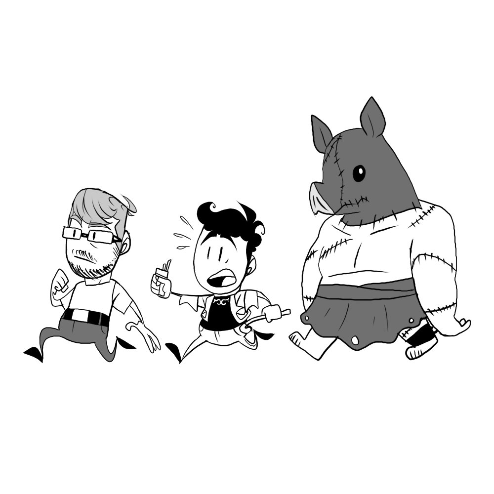 EmiAlvi's tweet photo. (cw bigotry on third image) introducing chancho, main nightmare to emilio, and then two silly doodles #SILENTHILL #originalcharacter #myart https://t.co/r0R8WfzfBX