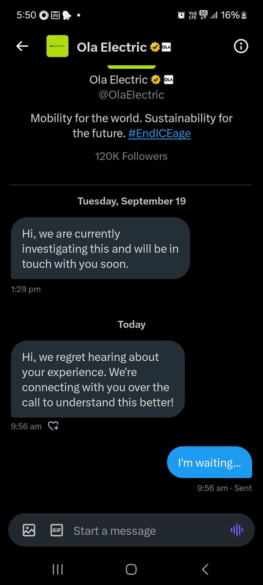 PruthiArpan's tweet photo. Unacceptable behavior still I'm waiting no one called me ????.... This is worst ever support I ever faced. Is my support call coming from moon ? @OlaElectric @ola_supports @bhash https://t.co/8dO2uwW0RN