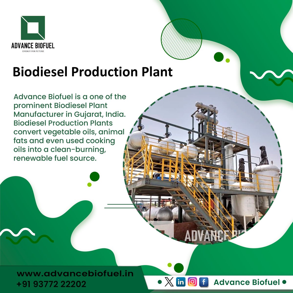 Transforming waste into wonder at our Biodiesel Production Plant! 🌿🔧 Join the green revolution and ride the eco-friendly wave with us.

#AdvancedBiofuel #BiodieselProduction #RenewableEnergy #SustainableFuel #GreenTechnology #BiofuelPlant #CleanEnergy #AlternativeFuel