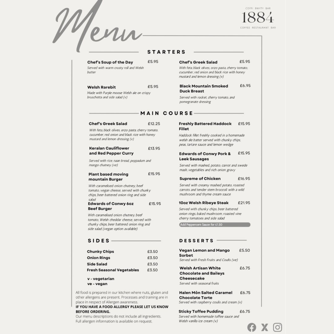 New year, new menu, now available in our Restaurant 1884 overlooking the Menai Straits.

Restaurant open daily between 6-9pm
To book your table, follow this link:

bangor.ac.uk/management_cen… 

<a href="/EatDrinkBangor/">Eat Drink Bangor</a>