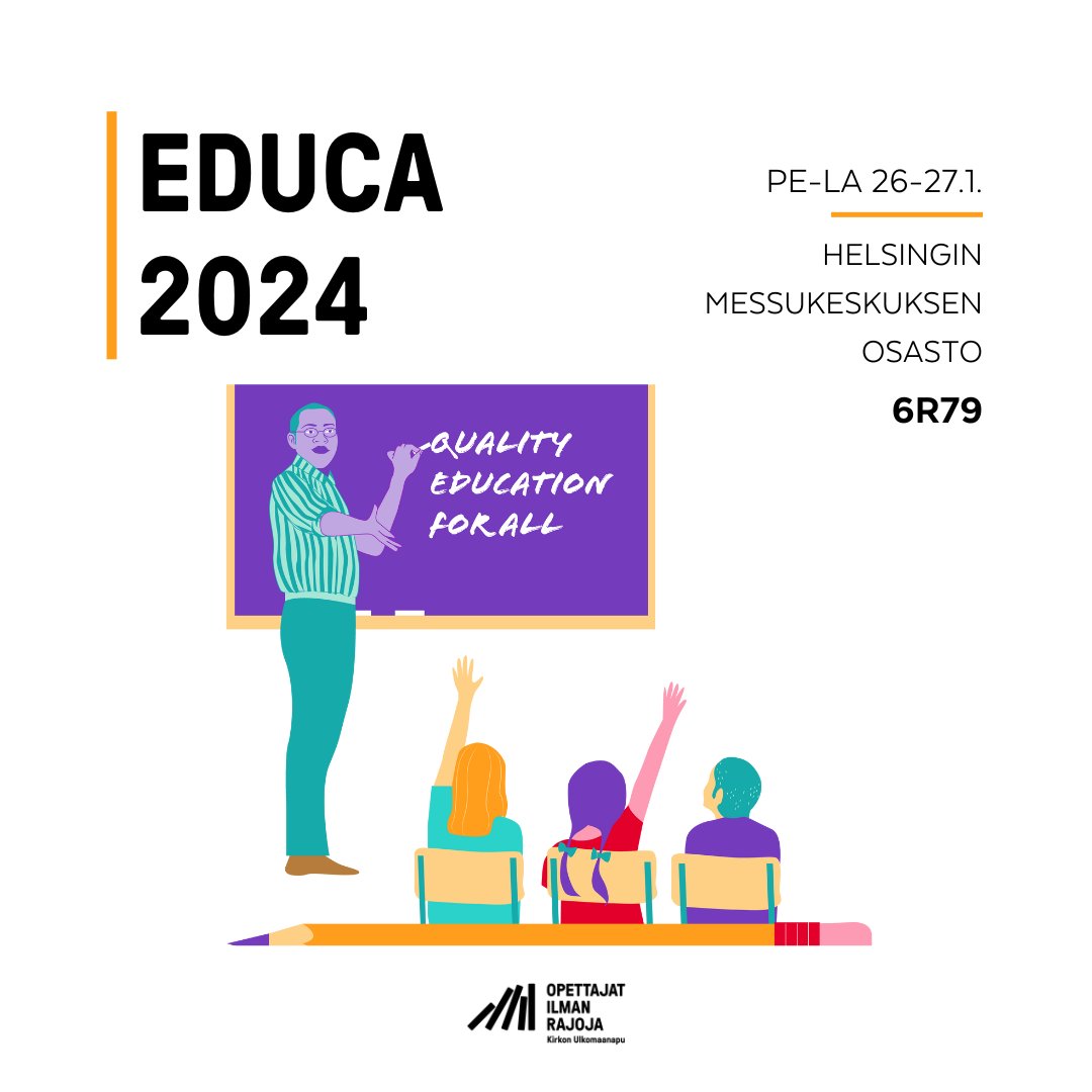 Oletko tulossa Educaan?

Tule ständille tapaamaan meitä ja kuulemaan kiinnostavista opetusalan vapaaehtoismahdollisuuksista maailmalla.
