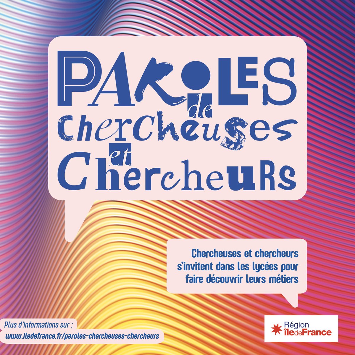 Participez au programme "Paroles de Chercheuses et de Chercheurs" de la Région IDF! Inspirez les lycéens et lycéennes en partageant votre parcours et en imaginant les métiers du futur lors d'une intervention de 2h! &gt; tinyurl.com/PDCCLS49 #PDCC #ScienceEnAction #CercleFSER