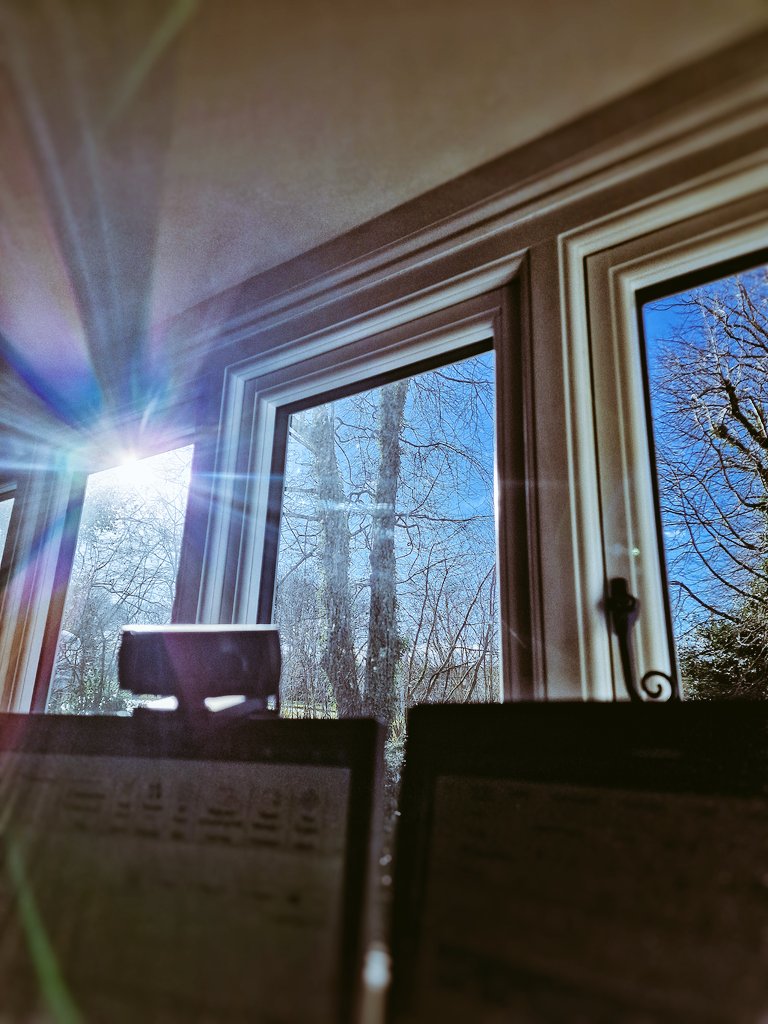 The view from my desk...

I'd love to switch off the laptop &amp; head outside. I don't care that it's bleedy freezing... that sunshine is just too beautiful to miss!