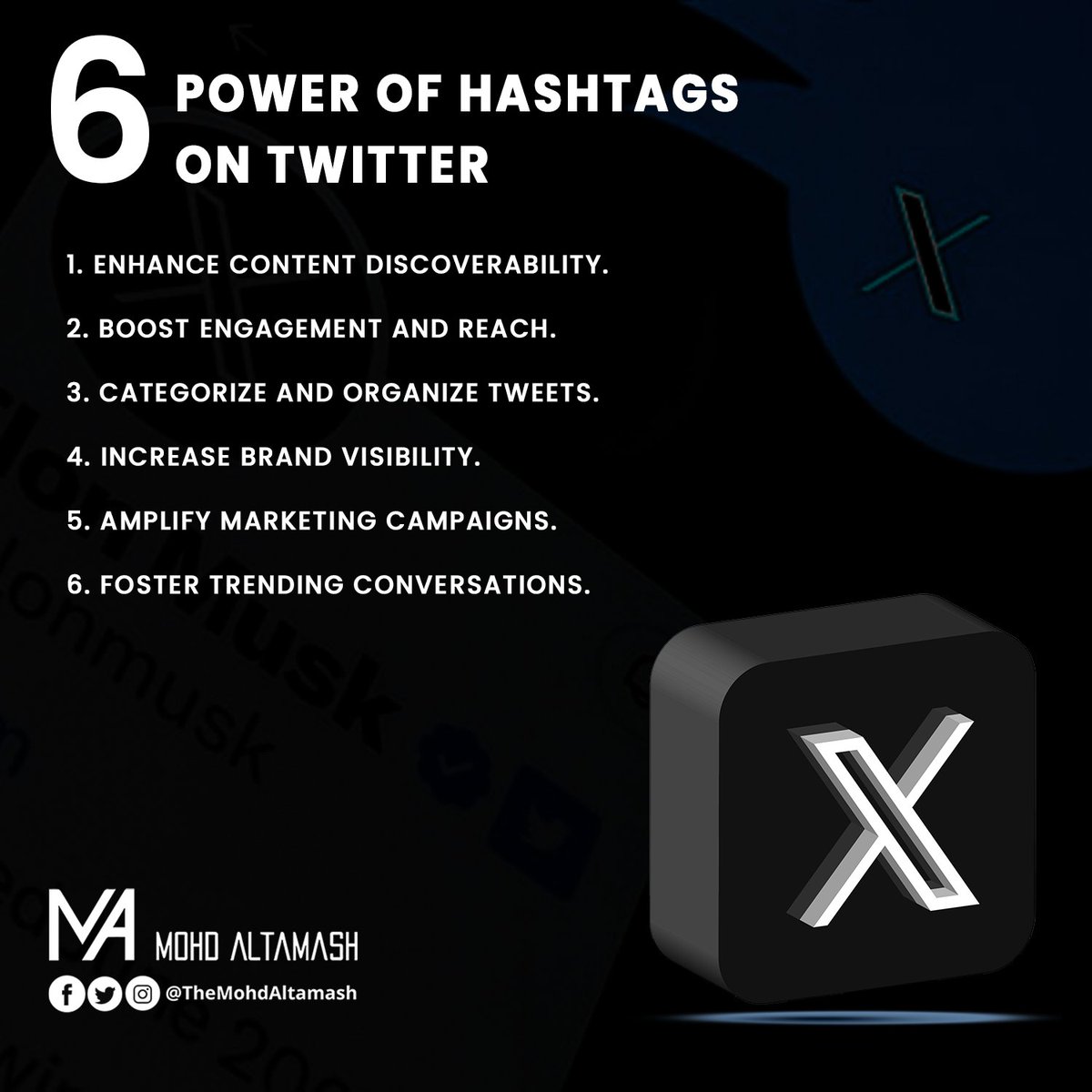 Unlock the potential of your tweets with the power of hashtags on Twitter! Maximize your reach, engage your audience, and trend effortlessly. Embrace the art of effective hashtagging for a Twitter game-changer!

#TwitterStrategy #HashtagPower #SocialMediaSuccess #EngagementBoost