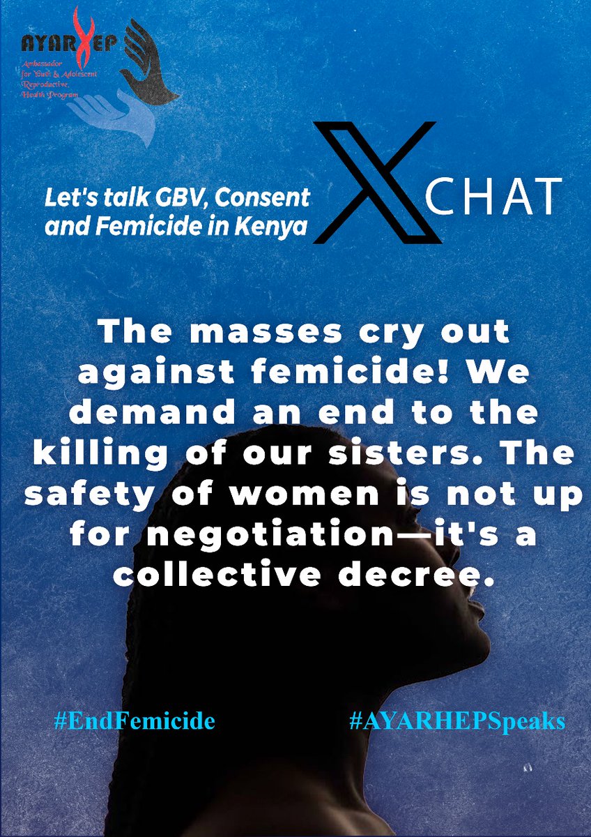@AYARHEP_KENYA Raise awareness about femicide through media channels. Use platforms to highlight stories, statistics, and the urgent need for societal change. Let's make femicide a topic that cannot be ignored.
#ENDfemicide #AYARHEPSpeaks
@AYARHEP_KENYA