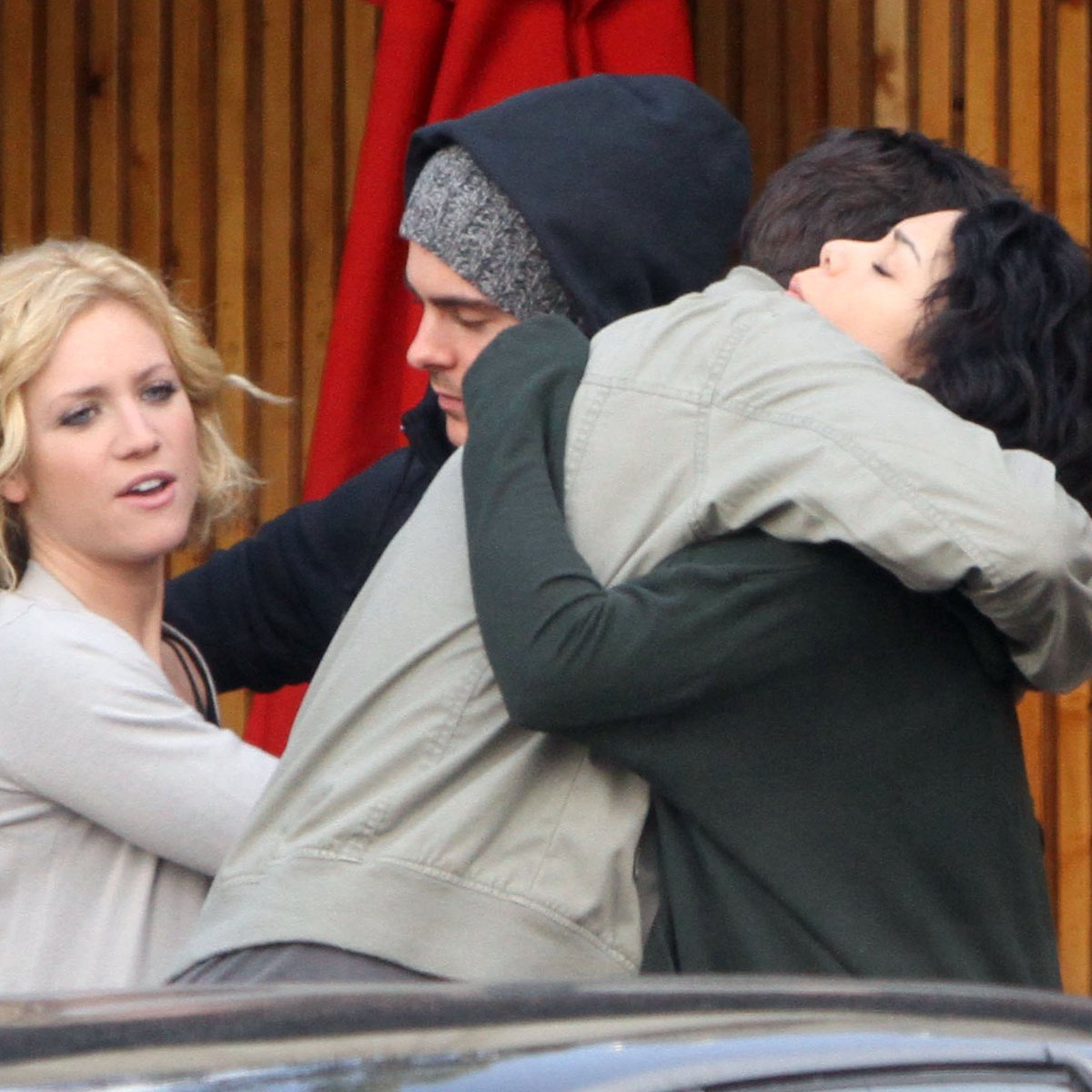 January 19, 2010: Vanessa Hudgens and Zac Efron outside of Katsuya  Restaurant with Brittany Snow and Ryan Rottman in Los Angeles., image size:1200x1200