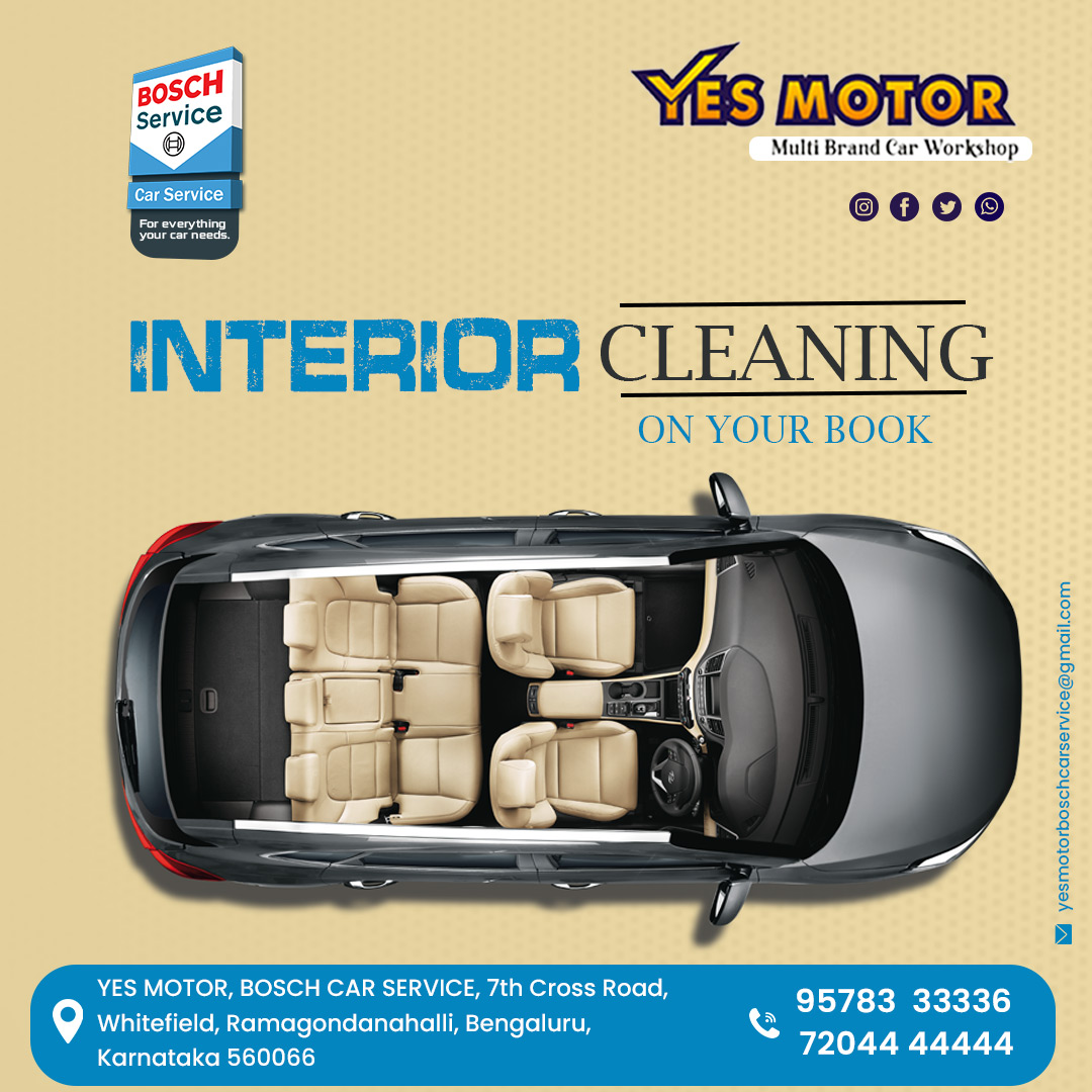 ✨🚗 Elevate your driving experience with YES MOTOR BOSCH - Your Oasis of Care and the Best Car Services Centre in Bangalore!

🌈 Our Interior Cleaning includes:
1️⃣ Thorough Vacuuming
2️⃣ Professional Stain Removal
3️⃣ Interior Deodorization

#InteriorCleaning #BestInBangalore