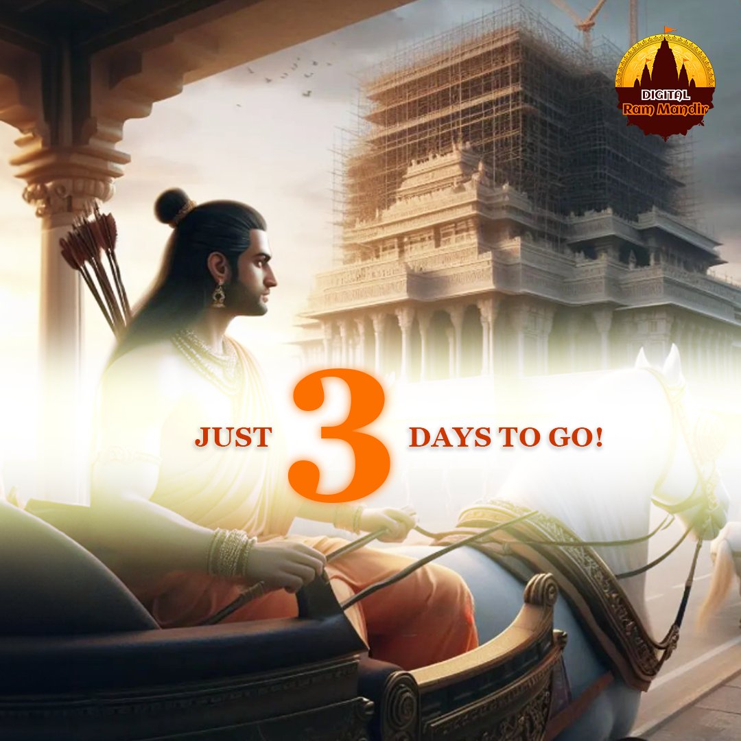 As we approach the momentous inauguration of #ShreeRamMandir in the last 3 days, anticipation and joy are on the rise.

#JaiShreeRam 🚩

#RamMandirPranPratishta #RamMandir #AyodhaRamMandir #AyodhyaRamTemple #RamMandirAyodhya 

#newListing #ComingSoon #Erc20 $SRIRAM