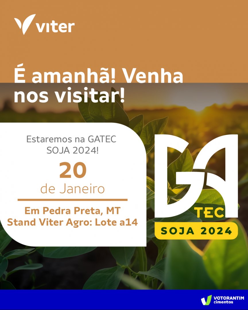 ViterAgro's tweet photo. ร amanhรฃ!
Visite o stand da Viter na feira GA Tec, evento realizado pela Girassol Agrรญcola.
Esperamos por vocรช!
๐
Data: 20 de janeiro de 2024
๐ Local: Girassol Agrรญcola Ltda, BR-364, KM 117 - Pedra Preta - MT | Stand Viter : Lote A14
#GATec https://t.co/0Ck5iyvwHn