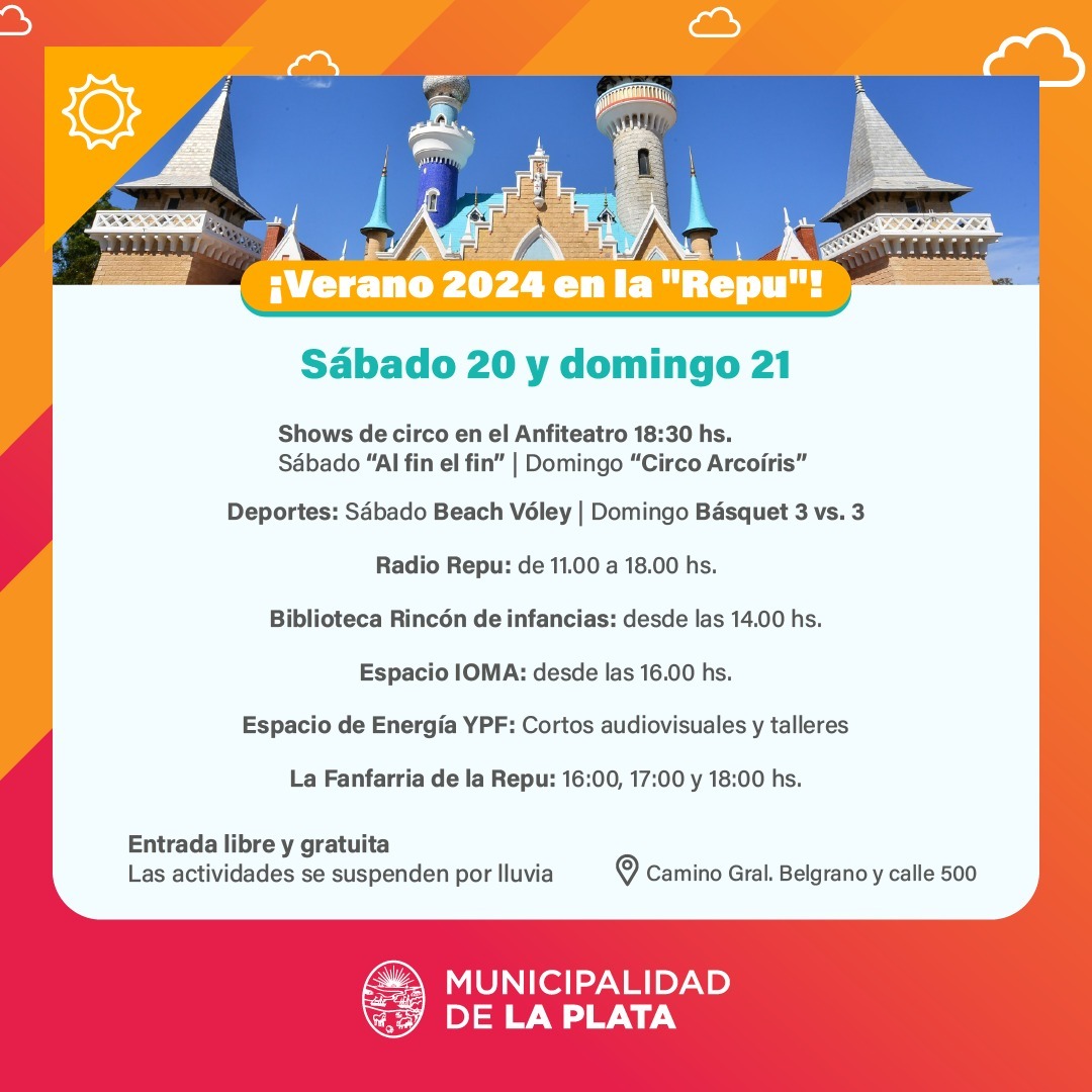 🎉 ¡Preparate para un fin de semana lleno de actividades en La Repu!
😁 Vení con ganas de divertirte, te aseguramos que la vas a pasar bien.
¡Te esperamos!
