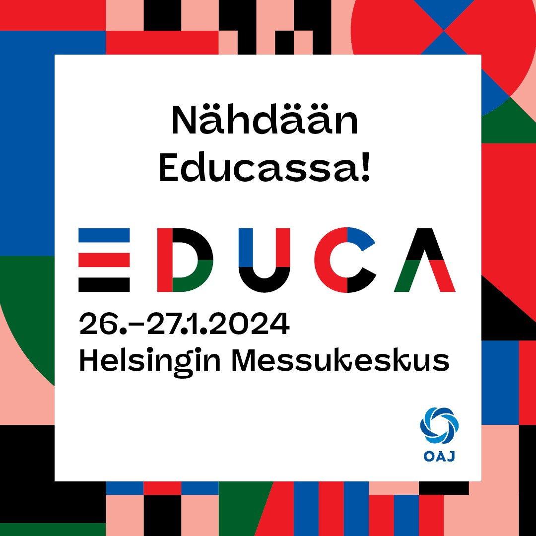 Kohtaamme kasvatus- ja opetusalan ammattilaisia Educassa 26.-27.1. Tervetuloa osastolle 6h100 juttelemaan toimivasta kodin ja koulun yhteistyöstä! Osaston jakaa kanssamme dialogin asiantuntija @ErataukoSaatio🤝 #Educa2024 #Educamessut #KotiJaKoulu #Erätauko