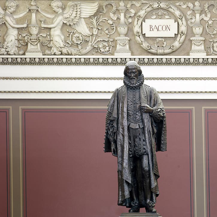 Bacon by John J Boyle in the Main Reading Room of the Library of Congress Thomas Jefferson Building, Washington, D.C. Jefferson was a Founding Father, & 3rd President of the U. S. He considered Bacon one of the 'greatest men the world has ever produced.' @librarycongress