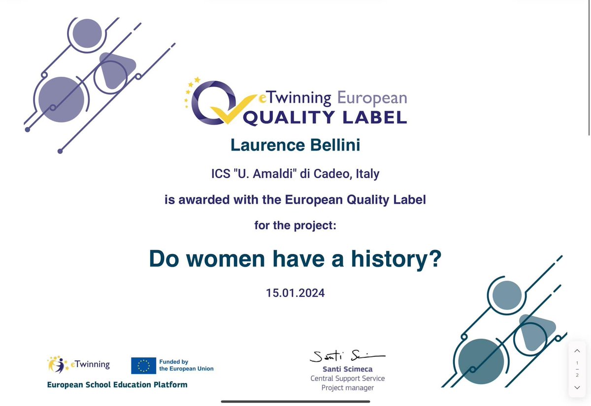 Anche questo progetto #eTwinning ha avuto successo! 
Un grazie a tutti gli allievi 3A e 3C della scuola media di Pontenure (a. s 22/23) e @BelliniLaurence #iccadeoponte #etwinningeurope #WomenRight #etwinningfrance #Indire