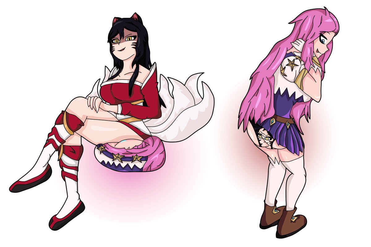 LeaderPixel's tweet photo. Gonna upload a bunch of my old Devaintart stuff so I can upload here more often. These are some old comms with League of Legend and Danganronpa characters https://t.co/hKmqptcCZN
