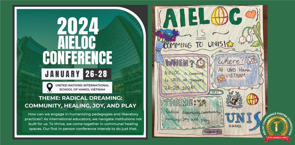 🎉 Exciting! The inaugural in-person AIELOC (Association of International Educators and Leaders of Colour) conference will arrive at UNIS Hanoi a week from today!
👉 Learn more: aieloc.org/conference-202… 
#UNISHanoi #UNiquelyUNIS #UNISValuesCommunity #LearningToInspire #AIELOC2024