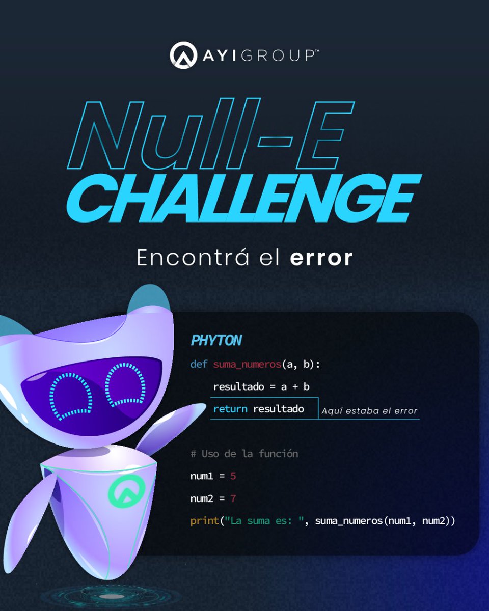 🎉¡Tiempo de revelar el misterio!

¡La respuesta al #NuevoChallenge está aquí! 👨💻✨ ¿Descubriste el error? Compartí tus hallazgos y seguí desafiando tus habilidades. ¡Más retos están en camino!

🚀 #Desarrolladores #CodeChallenge #SoluciónChallenge
