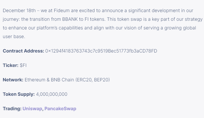 A project overlooked by most that is ready to melt faces, this is what <a href="/fideumgroup/">Fideum Group</a> is (formerly BlockBank)

In this long post I will give you the reasons why $FI (previously $BBANK) is a token that I hold and will continue to hold with strong conviction

What is Fideum Group and