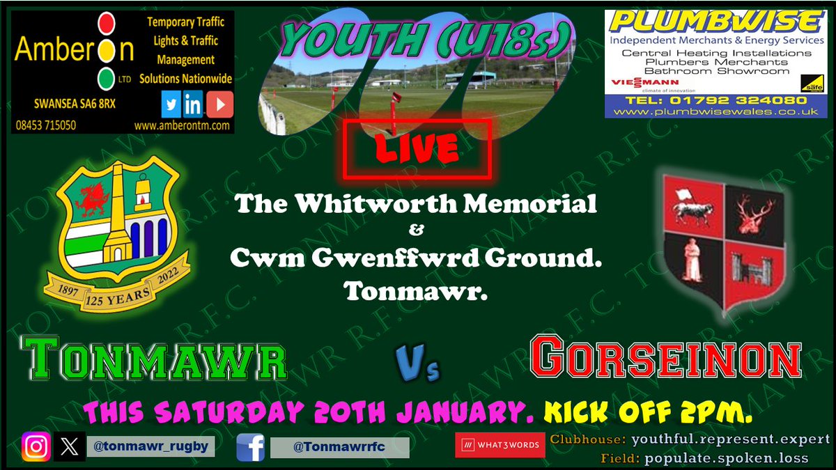 tonmawr_rugby's tweet photo. It's a slightly earlier kick off time of two o'clock for #TonmawrYouth tomorrow  with @GorseinonRFC the visitors. https://t.co/zji3quynhe