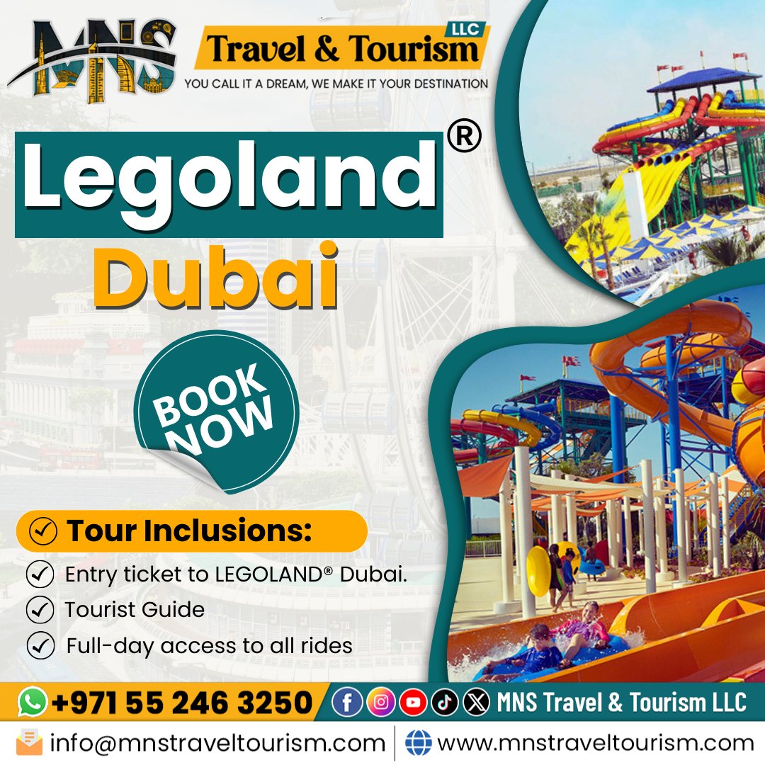 mnstravel's tweet photo. Don’t Miss this 𝗔𝗺𝗮𝘇𝗶𝗻𝗴 𝗰𝗵𝗮𝗻𝗰𝗲 to enjoy at Legoland® Dubai.
Hurry up!!!!
Book Your Tour Right Now Through Our Website https://t.co/1LussyFr4X
Contact Us: +971 55 246 3250 
. 
. 
.
.
#legolanddubai #mnstraveltourism #dubai #uae #legoland #motiongatedubai #travel https://t.co/Zdy9v0RN5W