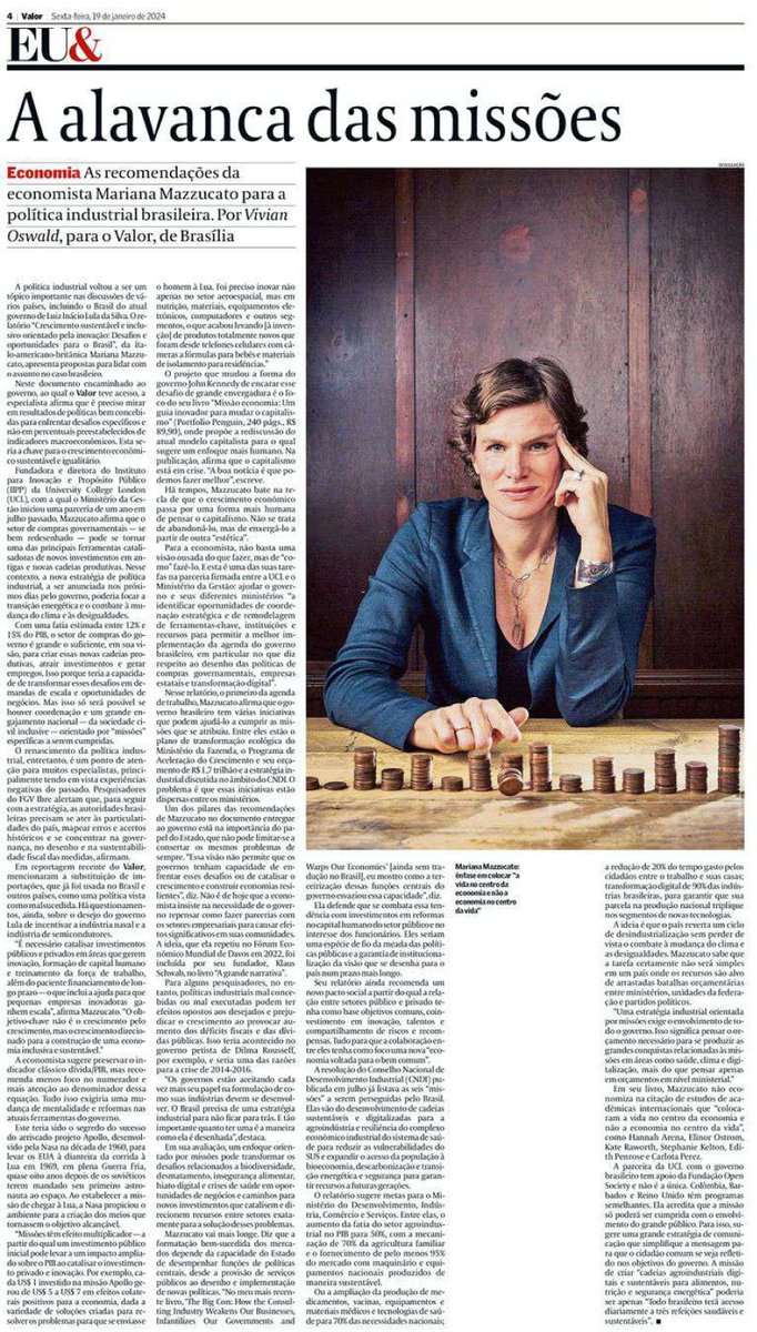 Brazil will launch its new #industrial strategy on Monday. @valoreconomico covered my recent report on what it will take to realise the strategy’s potential to catalyse investment, innovation & inclusive, sustainable growth. ➡️ valor.globo.com/eu-e/noticia/2… ➡️bit.ly/3TyOkXs