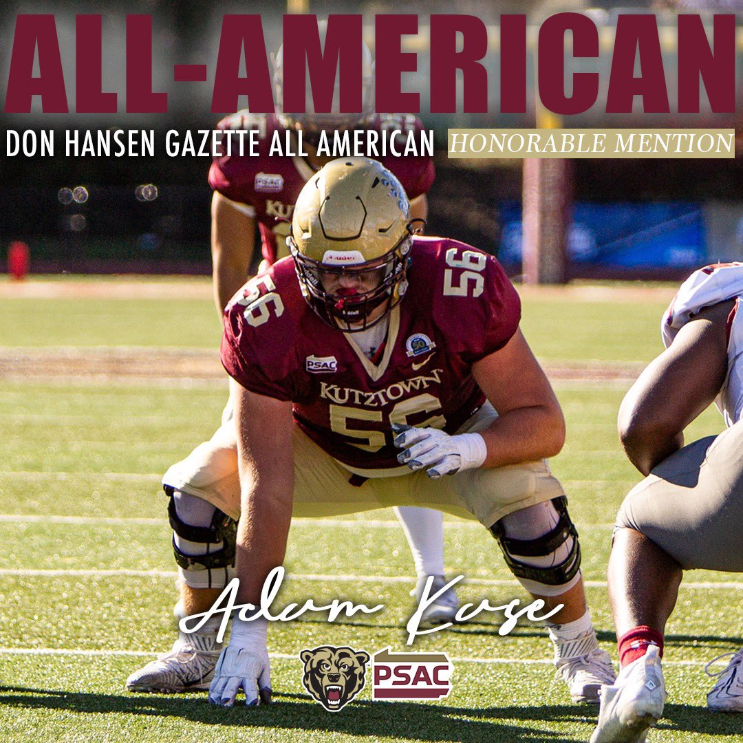 KUBearsFootball's tweet photo. Congratulations to Tyler Whary  and Adam Kase on receiving Don Hansen Gazette All American honors! 

#BearsEat https://t.co/yjWQe9B86P