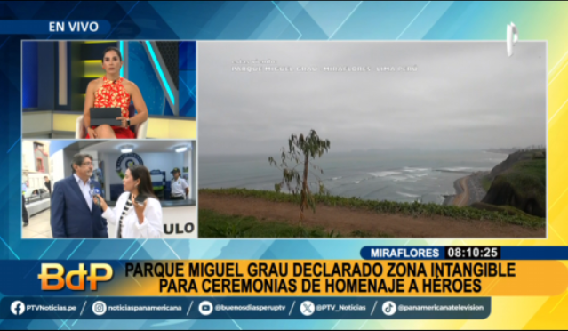 PanamericanaTV's tweet photo. #BDP #EnVivo | ALCALDE DE #MIRAFLORES. Anunció que parque Miguel Grau es declarado #ZonaIntangible para ceremonias de homenaje a héroes.
Míranos EN VIVO ► https://t.co/NDeYp3E0yA 
#PanamericanaTelevisión #CarlosCanales https://t.co/DZiijjyf8z