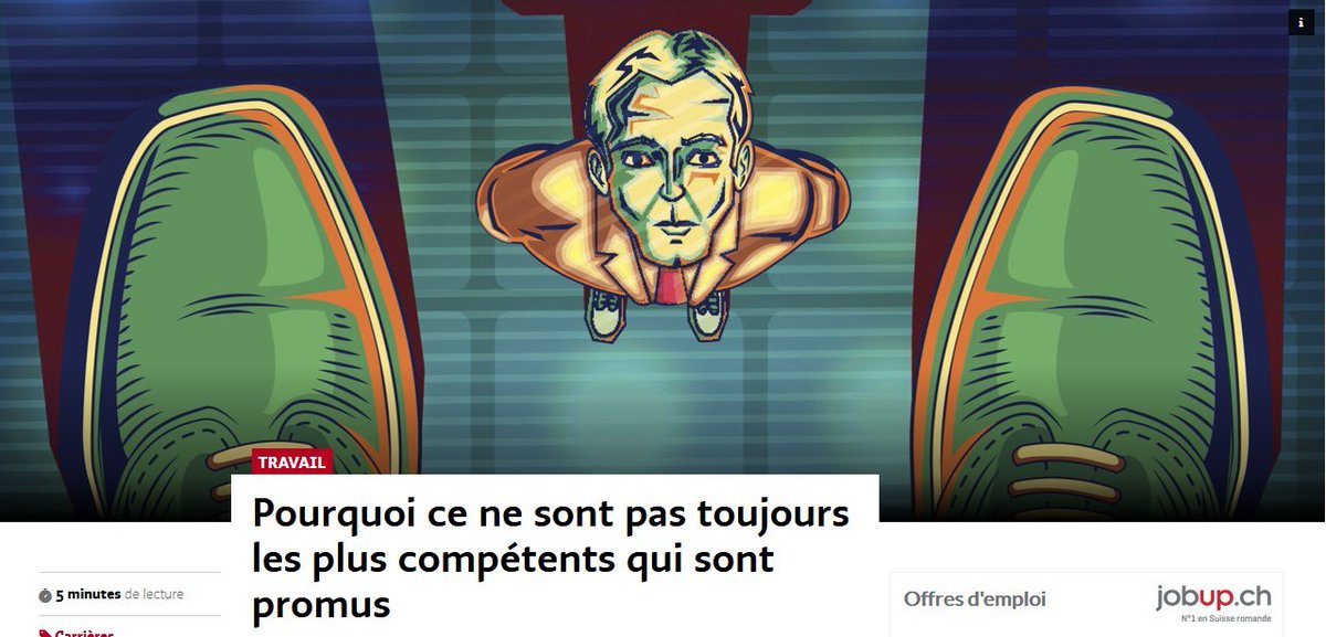 @brunomarchand Pour les auteurs de l'ouvrage «Le Principe de Peter», dans une hiérarchie, tout employé est amené à  s’élever à son niveau d’#incompétence. Il en résulte qu’avec le temps, tout poste est inévitablement occupé par un employé incapable d’en assumer la responsabilité. #VilleQC