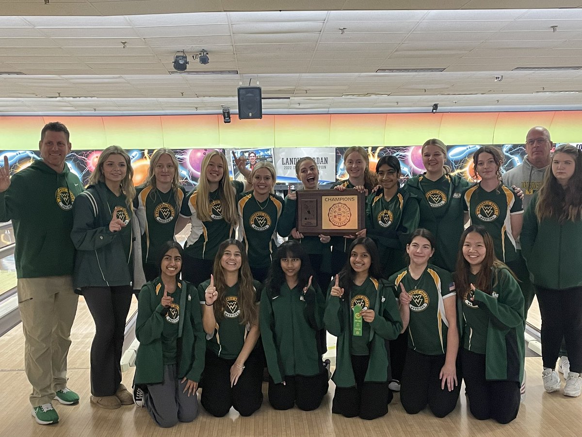 Congrats to our sister school <a href="/WVHSBowling/">Waubonsie Valley High School Girls Bowling Team</a>  for their conference win tonight! The Warriors had a great season!