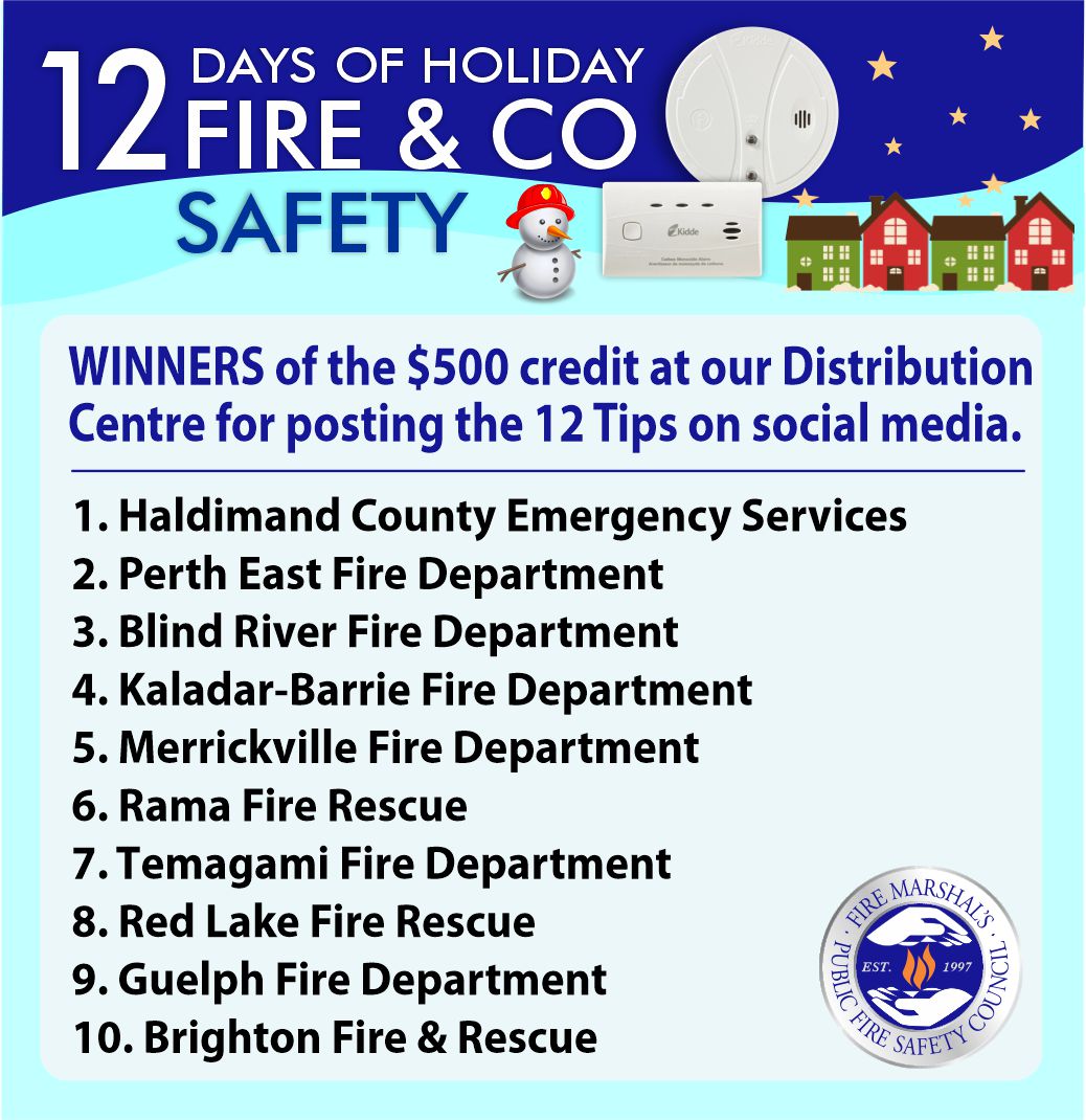 Thank you, Ontario fire service and radio stations for making this campaign a huge success! 61 radio stations teamed up with fire departments and shared the safety tips on-air. 85 fire departments registered for the draw by confirming they shared the tips on their social media.