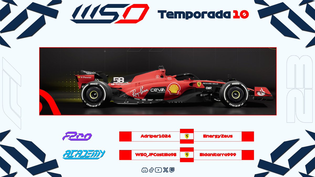 Ferrari:

 FPro💜: Adriper/EnergyZeus
 Academy💙: Castilla/Bidanitarra