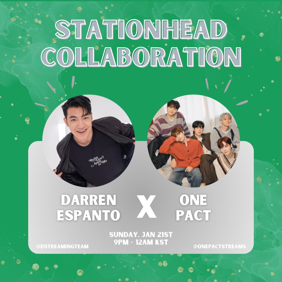 onepactstreams's tweet photo. ✨From This MOMENT✨
📢 We would like to announce our collaboration with Darren Espanto!
📍Join us on @Stationhead‼️
🎙️Host: @DStreamingTeam
🗓️ Jan 21st 9PM-12AM KST
🔗 https://t.co/VVGqOukhbA
#DARRENxONEPACT #ONEPACT #원팩트 #ワンパクト #OnePactStreamingParty https://t.co/v0ToFL05y0