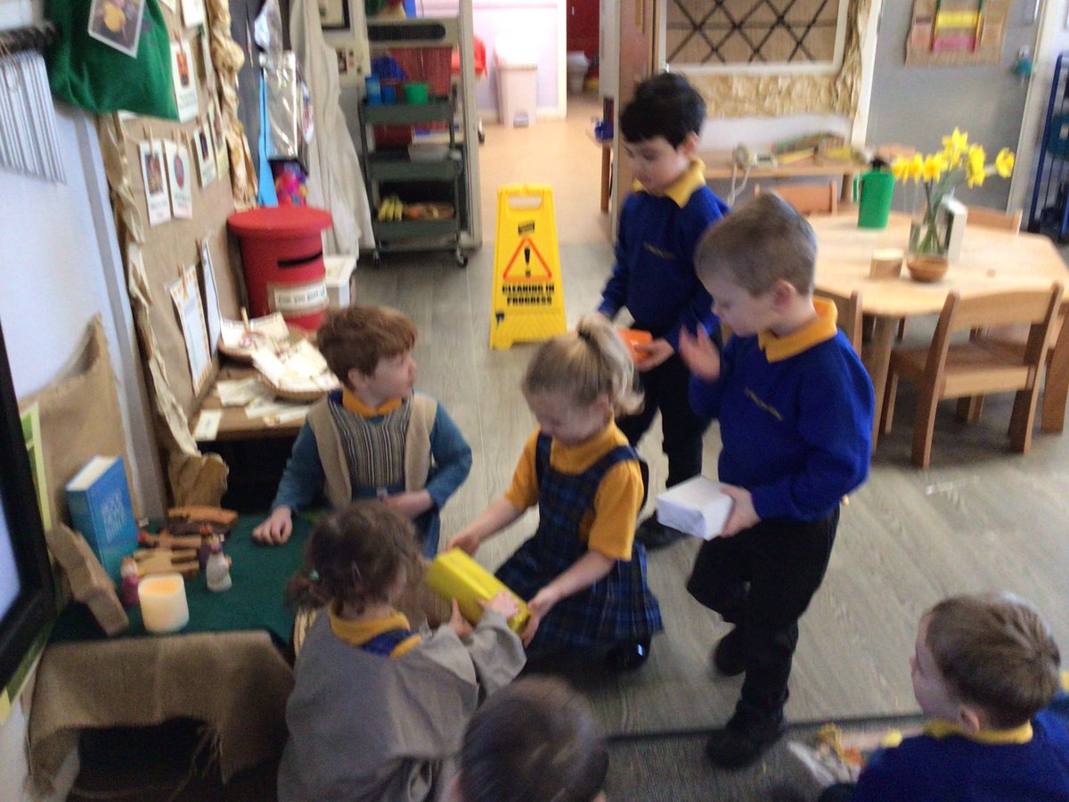 This week, we have reenacted the Wiseman’s journey to baby Jesus. The children gave him gifts of Gold, frankincense and Myrrh.