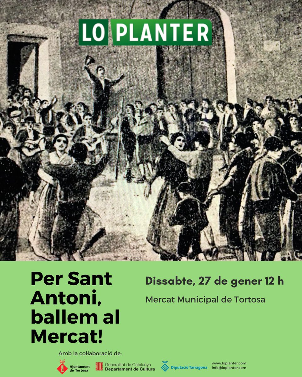 El proper dissabte 27 de gener Lo Planter organitzem una ballada al Mercat de Tortosa, a les 12h. Farem jotes improvisades, alguna seguidilla i algunes cosetes més. El ball és obert. T’hi esperem!