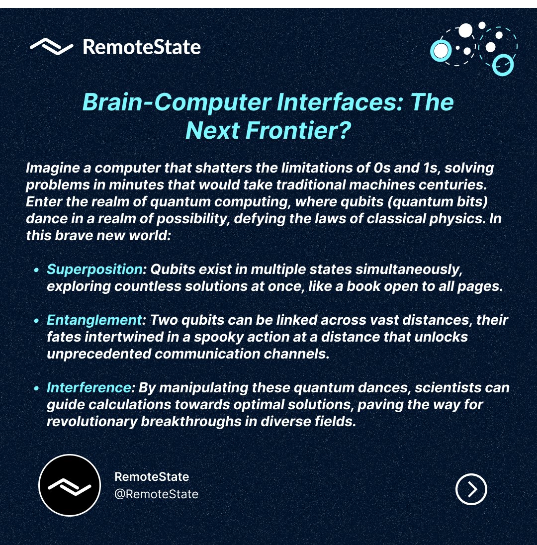 RemoteState's tweet photo. Your brain is the ultimate controller! 

BCIs could soon have you commanding robots and manipulating objects with just a thought. Who's excited (and slightly terrified)?

#BCIHype #MindOverMatter https://t.co/RlTZ90A9Vt