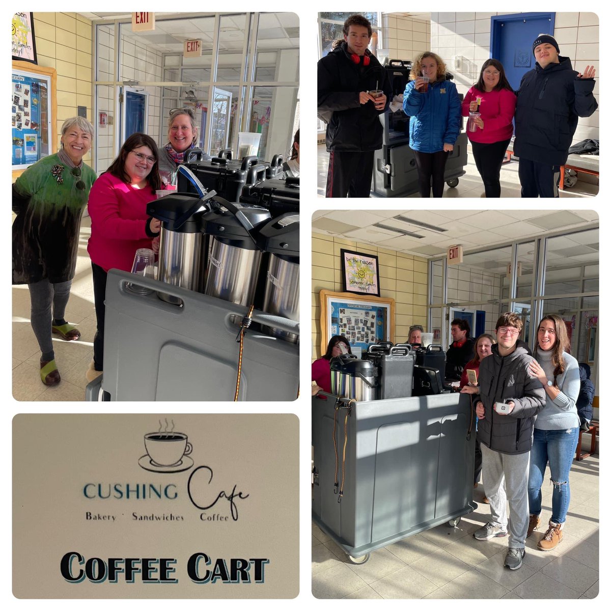 The Cushing Coffee Cart made its debut this week and received rave reviews! This pilot Program made possible by the MA Charitable Mechanics Association is staffed by Cushing students, providing vocational training while being a welcome afternoon treat for our Hanover staff.