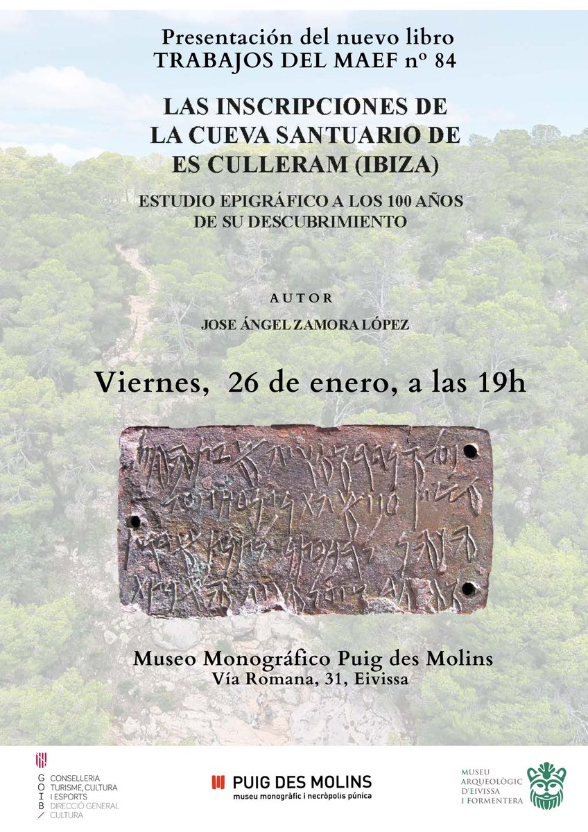 📚Presentación del libro '𝐋𝐚𝐬 𝐢𝐧𝐬𝐜𝐫𝐢𝐩𝐜𝐢𝐨𝐧𝐞𝐬 𝐝𝐞 𝐥𝐚 𝐜𝐮𝐞𝐯𝐚 𝐬𝐚𝐧𝐭𝐮𝐚𝐫𝐢𝐨 𝐝𝐞 𝐄𝐬 𝐂𝐮𝐥𝐥𝐞𝐫𝐚𝐦 (𝐈𝐛𝐢𝐳𝐚). 𝐄𝐬𝐭𝐮𝐝𝐢𝐨 𝐞𝐩𝐢𝐠𝐫𝐚́𝐟𝐢𝐜𝐨 𝐚 𝐥𝐨𝐬 𝟏𝟎𝟎 𝐚𝐧̃𝐨𝐬 𝐝𝐞 𝐬𝐮 𝐝𝐞𝐬𝐜𝐮𝐛𝐫𝐢𝐦𝐢𝐞𝐧𝐭𝐨' . El nº 84 de la serie TMAEF.