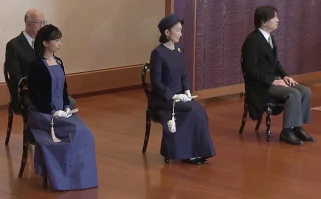 COnassis's tweet image. On January 11, 2024, Japan's Emperor Naruhito, Empress Masako, Princess Aiko, Crown Prince Fumihito, Crown Princess Kiko, Princess Kako and other Imperial family members attended the first ceremony of Imperial New Year's Lectures 2024, at the Imperial Palace in Tokyo.