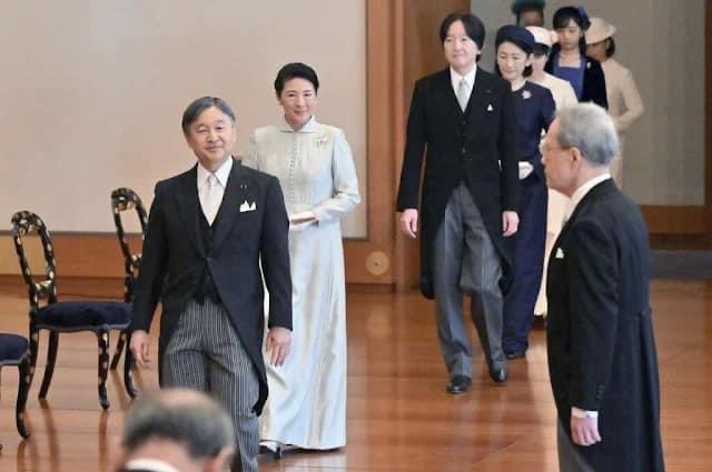 COnassis's tweet image. On January 11, 2024, Japan's Emperor Naruhito, Empress Masako, Princess Aiko, Crown Prince Fumihito, Crown Princess Kiko, Princess Kako and other Imperial family members attended the first ceremony of Imperial New Year's Lectures 2024, at the Imperial Palace in Tokyo.