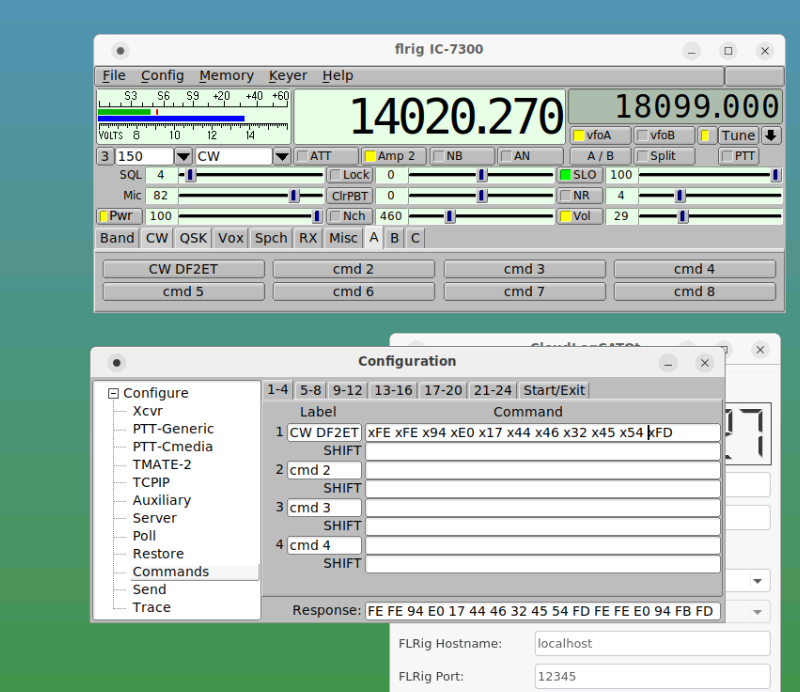 flo_0_'s tweet photo. And the #IC7300's CI-V CAT commands can even send plain ASCII text (in hex representation). This can be used for free text up to 30 chars. Who can decode my text? 😇 #hamradio #flrig #civ https://t.co/bKYz5vkUeA