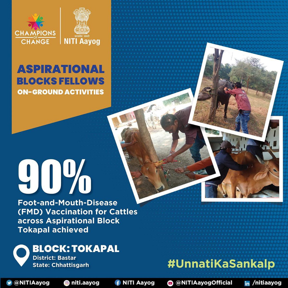 Pashudhan Vikas Vibhag CG (@vibhagcg) on Twitter photo Under the #AspirationalBlocksProgramme by NITI Aayog, ongoing Foot-and-Mouth-Disease (FMD) vaccination efforts in various villages of Aspirational Block Tokapal, Bastar district, Chhattisgarh, have reached an impressive 90% saturation against the set target <a href="/NITIAayog/">NITI Aayog</a> Under the #AspirationalBlocksProgramme by NITI Aayog, ongoing Foot-and-Mouth-Disease (FMD) vaccination efforts in various villages of Aspirational Block Tokapal, Bastar district, Chhattisgarh, have reached an impressive 90% saturation against the set target <a href="/NITIAayog/">NITI Aayog</a>