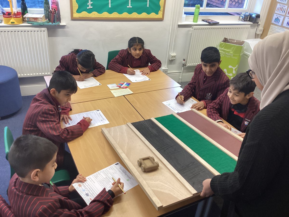 OrleyFarmSchool's tweet photo. Year 3 scientists were in action this week investigating the effects of friction. They made great predictions, accurately measured and recorded, and impressed us with the scientific vocabulary they used in their conclusions! #ofscuriosity #ofsgoodjudgement https://t.co/6uWhxnejik