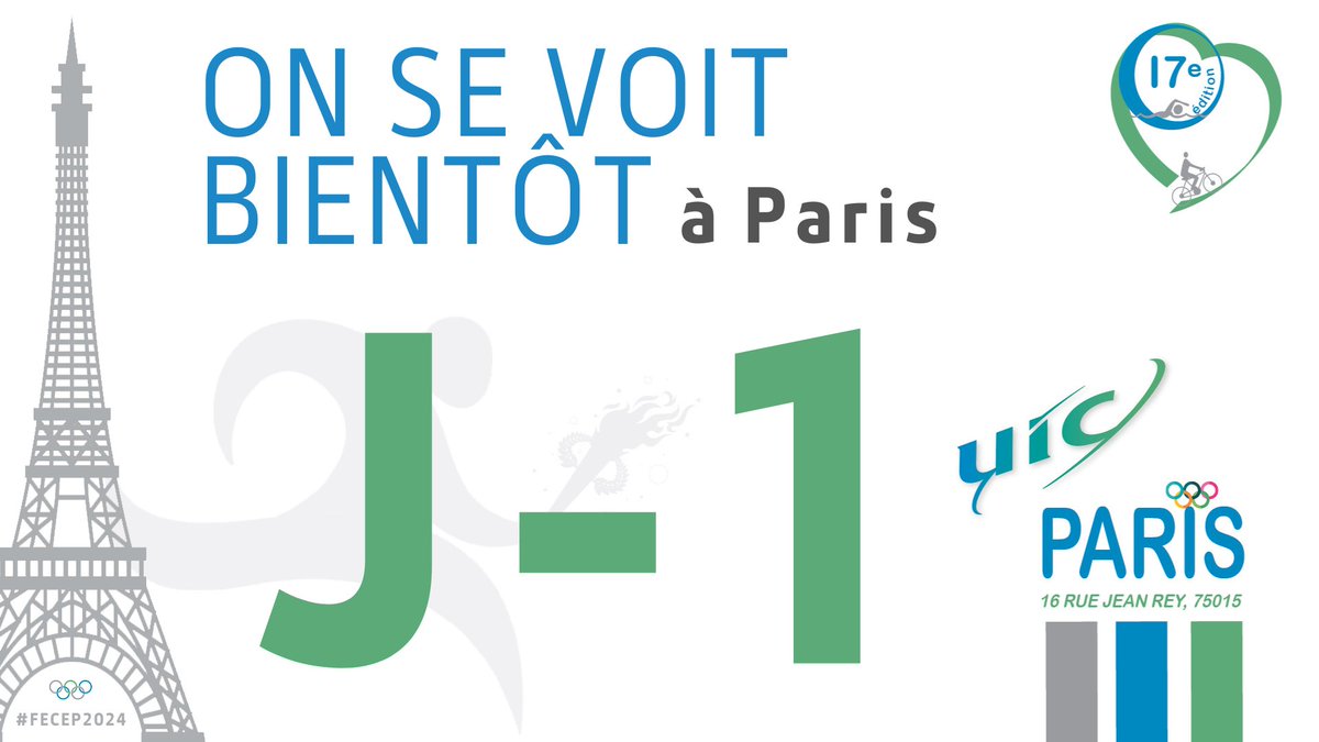 J-1⃣

On vous donne rendez-vous demain à <a href="/UICPCongres/">UICP</a> Paris pour le lancement du Forum Européen 2024 ! #FECEP2024

Si vous n'êtes pas inscrit, cela est encore possible en ligne ou demain sur place
➡️ forumeuropeen.com/inscriptions
Consultez le programme
➡️ forumeuropeen.com/programme