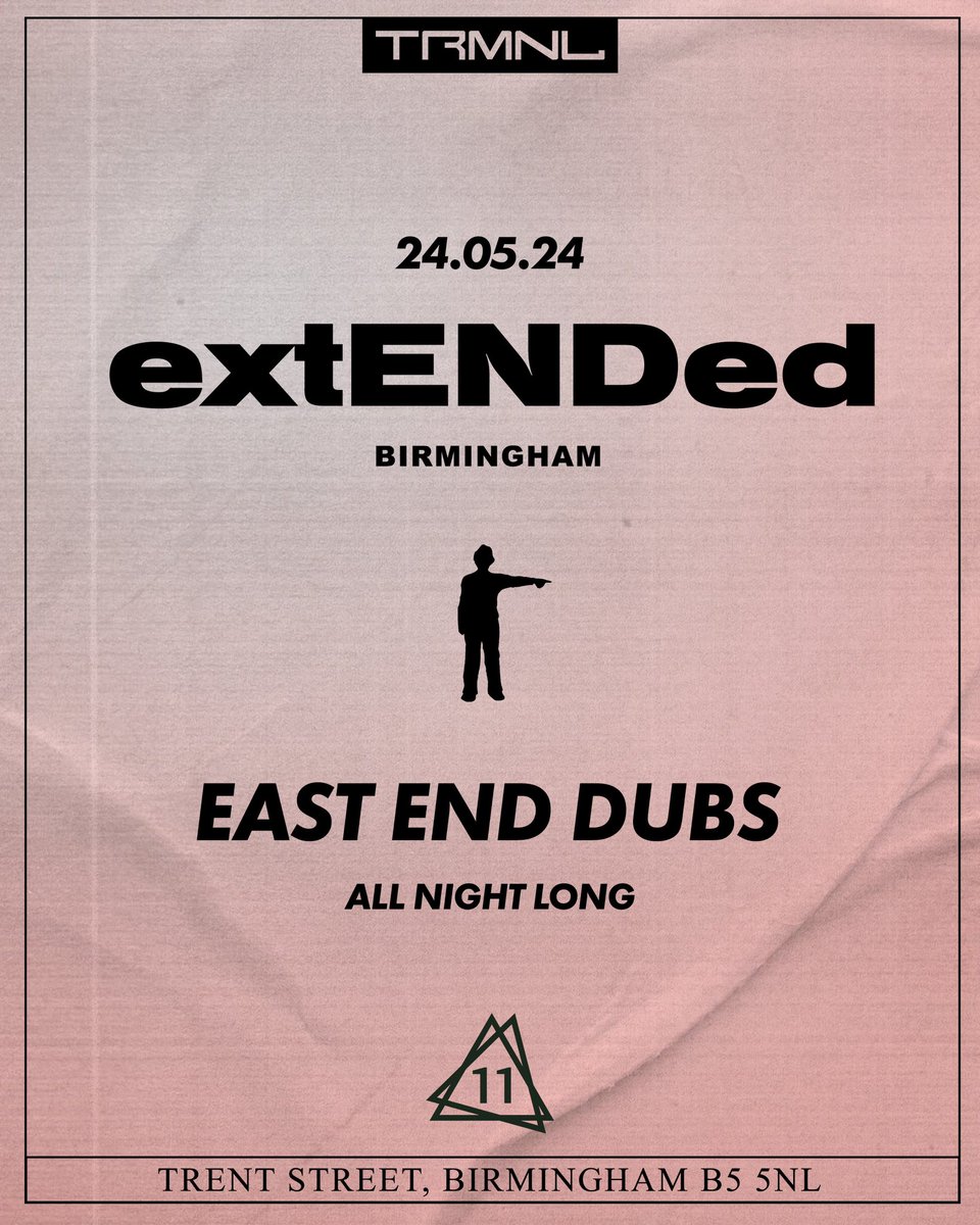 TRMNL PRESENTS — EAST END DUBS extENDed // ALL NIGHT LONG // 24.05. @EastEndDubs brings extENDed to TRMNL & LAB11 for a long awaited all night long performance! Sign up now via @skiddleuk — tickets on sale 10am Friday 02nd Feb. ⏰ ✍️ 🎫 skiddle.com/e/37265581