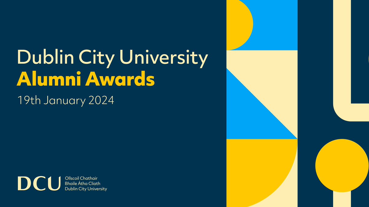 DCU's tweet photo. Good afternoon! Big day for us in DCU today with an event celebrating our #DCUAlumniAwards. A total of eight people from our global @DCUAlumni community of over 100,000 people will receive awards today. We’ll be announcing the winners here shortly - follow us for more! https://t.co/q9ZeXuLB0f