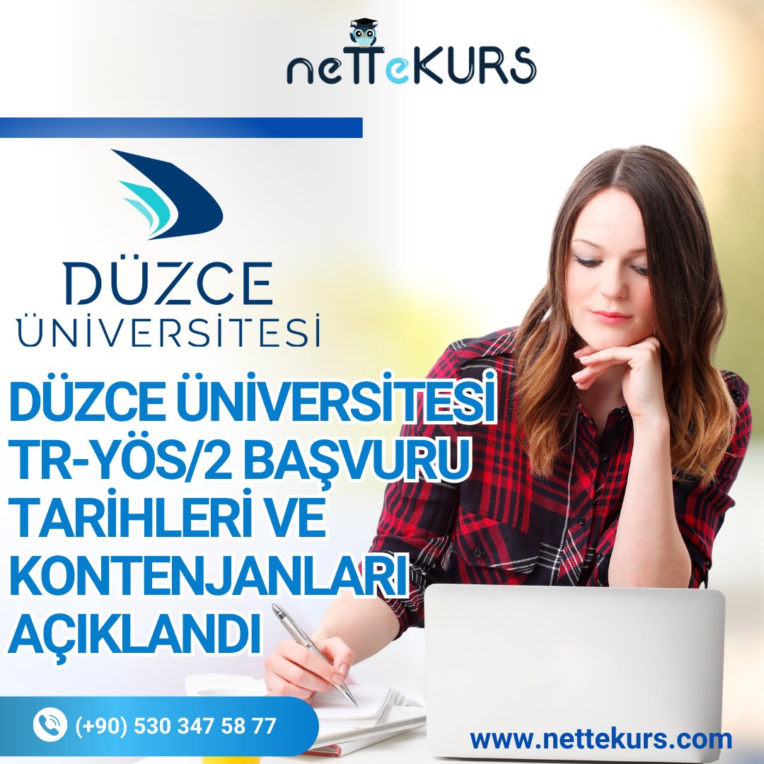 📣Düzce Üniversitesi TR-YÖS puanı ile uluslararası öğrenci kabulü başlamıştır. Başvurular yos.duzce.edu.tr sisteminden 12 Aralık – 31 Ocak tarihleri arasında yapılacaktır. Bölümlere ilişkin taban puanlar 31 Ocak tarihinde açıklanacaktır.