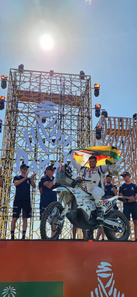 Mr_Tich's tweet photo. Mission accomplished!

After 2 weeks and 7500km in the Saudi Arabian🇸🇦 desert, Ash Thixton🇿🇼🏍 has successfully completed the 2024 Dakar rally.

He finished 32nd overall out of the 132 riders who started the race.

His 27th place in stage 12 was his best stage finish of the race. https://t.co/wQM6Wb3r81