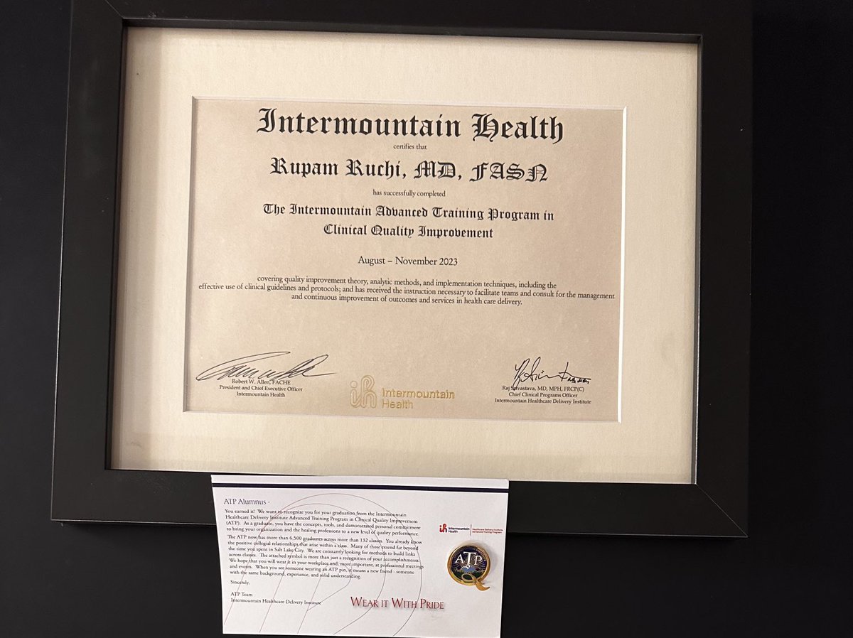 Learning never ends, but validation feels good! Thank you ⁦<a href="/UFNephrology/">UFNephrology</a>⁩ ⁦<a href="/UFMedicine/">UF Medicine</a>⁩ ⁦<a href="/AmirKazory/">Amir Kazory</a>⁩ for giving me an opportunity to attend this course led by outstanding ⁦⁦<a href="/ATP_QI/">Healthcare Delivery Institute</a>⁩ faculty. So excited to apply the principles I learnt in this course!